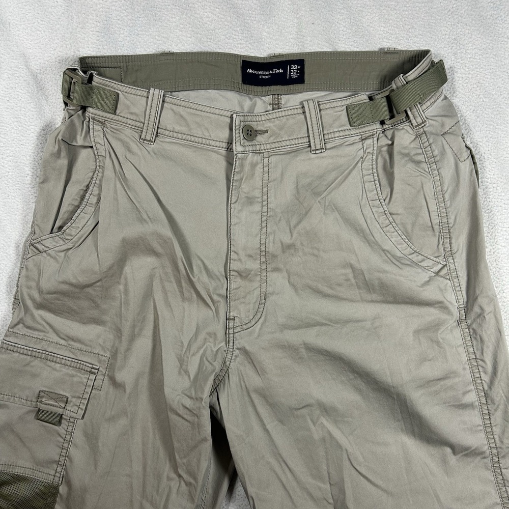 Vtg Abercrombie & Fitch Mens 33x32 Military Utility Cargo Straight Pants‎